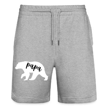 Papa Bear - Cute Family Gift for Father - Stanley/Stella Unisex Bio Joggingshorts Trainer  - Grau meliert - Vorne - Nik (191cm) & Marisol (170cm)