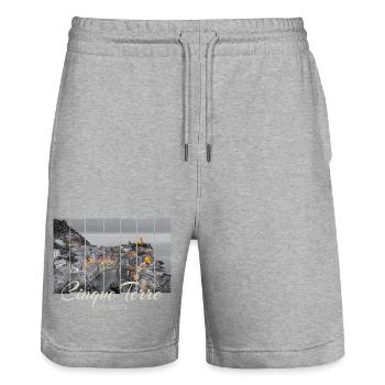 Cinque Terre Vernazza in Italien Vintage Souvenir - Stanley/Stella Unisex Bio Joggingshorts Trainer  - Grau meliert - Vorne - Nik (191cm) & Marisol (170cm)