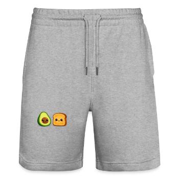 Avocado Friends Toast Duo - Short de jogging bio TRAINER Stanley/Stella unisexe - gris chiné - Devant - Nik (191cm) & Marisol (170cm)