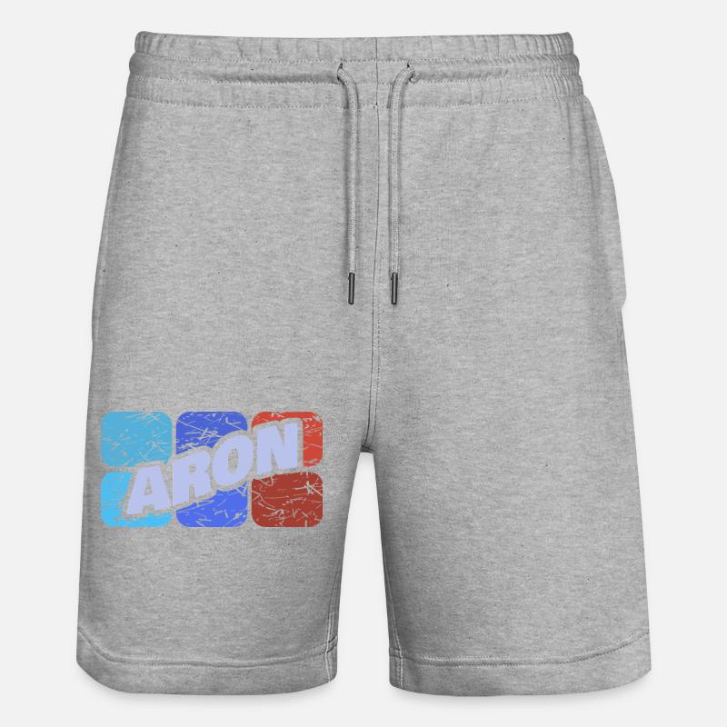 First name Aron - Stanley/Stella Trainer Unisex Organic Jogging Shorts - heather grey