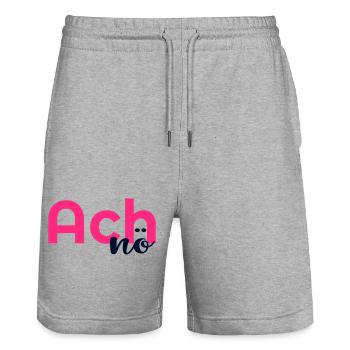 Expression of disappointment - Stanley/Stella Trainer Unisex Organic Jogging Shorts - heather grey - Front - Nik (191cm) & Marisol (170cm)