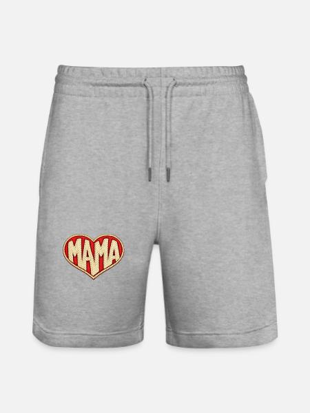 Mama Herz  - Stanley/Stella Unisex Bio Joggingshorts Trainer  - Grau meliert