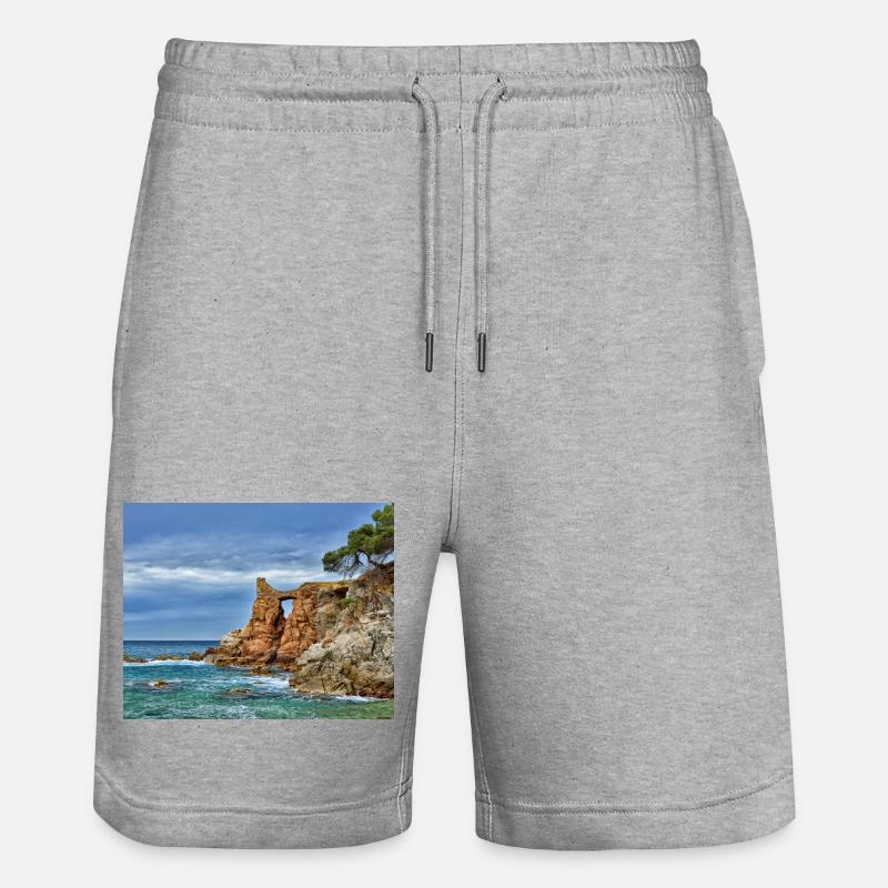 Sea Arch an der Klippenseite - Stanley/Stella Unisex Bio Joggingshorts Trainer  - Grau meliert