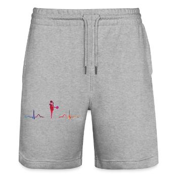 Cheerleader Cheer Mom Cheerleading - Stanley/Stella Trainer Unisex Organic Jogging Shorts - heather grey - Front - Nik (191cm) & Marisol (170cm)