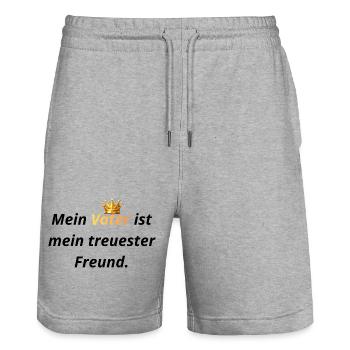 Vater: Mein treuester Freund - Stanley/Stella Unisex Bio Joggingshorts Trainer  - Grau meliert - Vorne - Nik (191cm) & Marisol (170cm)