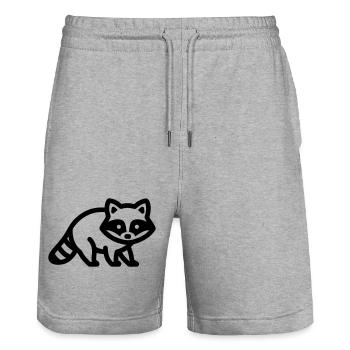 Waschbär - Stanley/Stella Unisex Bio Joggingshorts Trainer  - Grau meliert - Vorne - Nik (191cm) & Marisol (170cm)