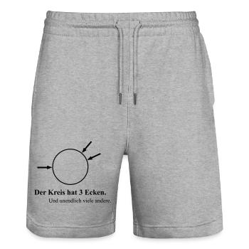 Drei Ecken - Stanley/Stella Unisex Bio Joggingshorts Trainer  - Grau meliert - Vorne - Nik (191cm) & Marisol (170cm)