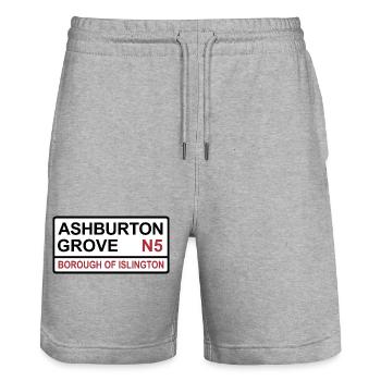 Panneau de l’équipe de football du nord de Londres Ashburton Grove - Short de jogging bio TRAINER Stanley/Stella unisexe - gris chiné - Devant - Nik (191cm) & Marisol (170cm)