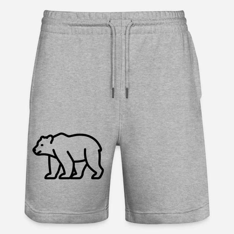 bear - Stanley/Stella Trainer Unisex Organic Jogging Shorts - heather grey
