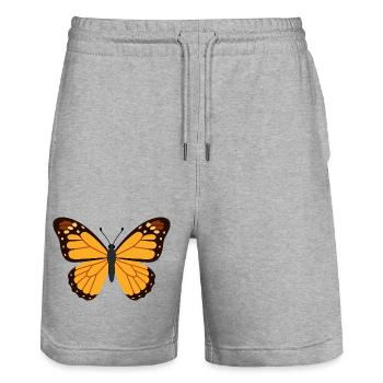 Orangene Monarchenflügel - Stanley/Stella Unisex Bio Joggingshorts Trainer  - Grau meliert - Vorne - Nik (191cm) & Marisol (170cm)
