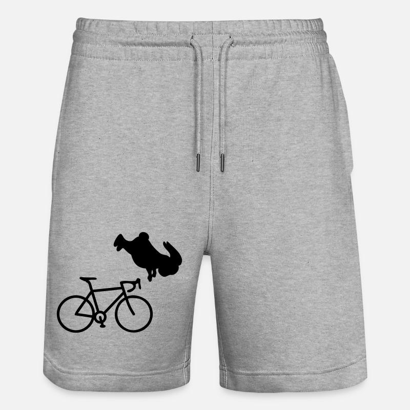 Bicycle Cycling Bunny - Stanley/Stella Trainer Unisex Organic Jogging Shorts - heather grey