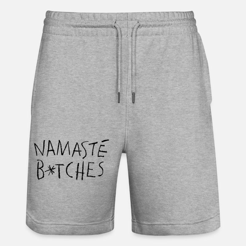 Namasté Black - Stanley/Stella Trainer Unisex Organic Jogging Shorts - heather grey