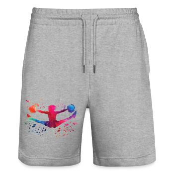 Cheerleader Cheer Mom Cheerleading - Stanley/Stella Unisex Bio Joggingshorts Trainer  - Grau meliert - Vorne - Nik (191cm) & Marisol (170cm)