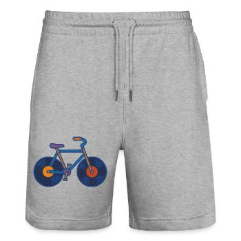 Vinyl Cycle Echo - Short de jogging bio TRAINER Stanley/Stella unisexe - gris chiné - Devant - Nik (191cm) & Marisol (170cm)