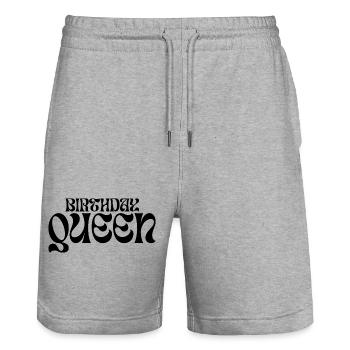 Design bitte hochladen - Stanley/Stella Unisex Bio Joggingshorts Trainer  - Grau meliert - Vorne - Nik (191cm) & Marisol (170cm)