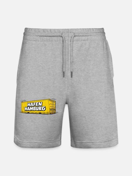 Hafen Hamburg Container - Stanley/Stella Unisex Bio Joggingshorts Trainer - Grau meliert