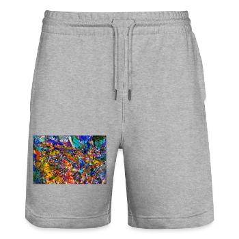 Ysprakaggy - Short de jogging bio TRAINER Stanley/Stella unisexe - gris chiné - Devant - Nik (191cm) & Marisol (170cm)