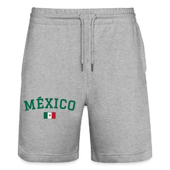 Drapeau du Drapeau du Mexique Vert - Short de jogging bio TRAINER Stanley/Stella unisexe - gris chiné - Devant - Nik (191cm) & Marisol (170cm)