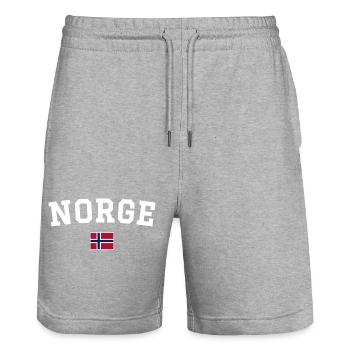 Drapeau norvégien en blanc - Short de jogging bio TRAINER Stanley/Stella unisexe - gris chiné - Devant - Nik (191cm) & Marisol (170cm)