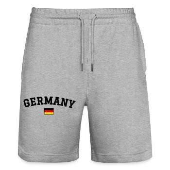 Drapeau espagnol Dessin Noir anglais - Short de jogging bio TRAINER Stanley/Stella unisexe - gris chiné - Devant - Nik (191cm) & Marisol (170cm)