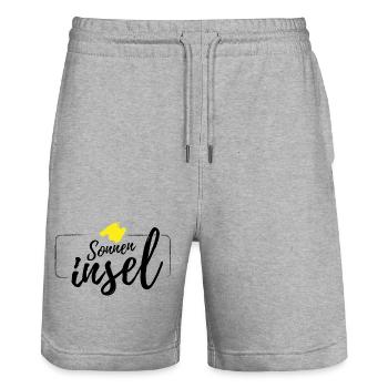 Mallorca Island Sun Island Malle Design - Stanley/Stella Trainer Unisex Organic Jogging Shorts - heather grey - Front - Nik (191cm) & Marisol (170cm)