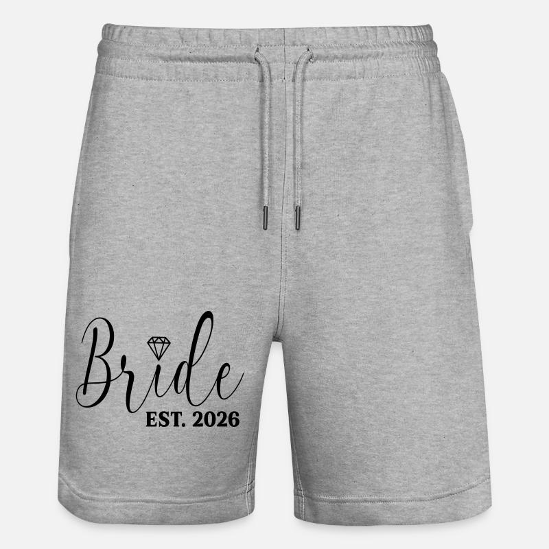 Brauthochzeit 2026 - Stanley/Stella Unisex Bio Joggingshorts Trainer - Grau meliert