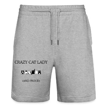 Katzenbande Schwarzweiß - Stanley/Stella Unisex Bio Joggingshorts Trainer  - Grau meliert - Vorne - Nik (191cm) & Marisol (170cm)