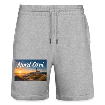 Nord Örni Norderney  - Stanley/Stella Unisex Bio Joggingshorts Trainer  - Grau meliert - Vorne - Nik (191cm) & Marisol (170cm)