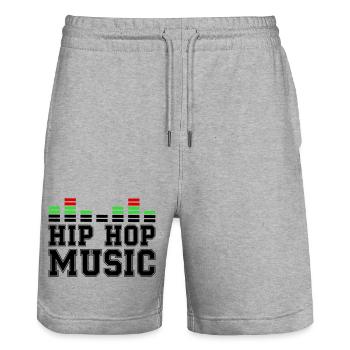 Musique Hip Hop - Short de jogging bio TRAINER Stanley/Stella unisexe - gris chiné - Devant - Nik (191cm) & Marisol (170cm)
