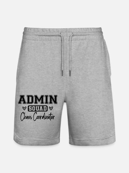 Admin Squad: Farbig Retro Büroteam Geschenk - Stanley/Stella Unisex Bio Joggingshorts Trainer  - Grau meliert