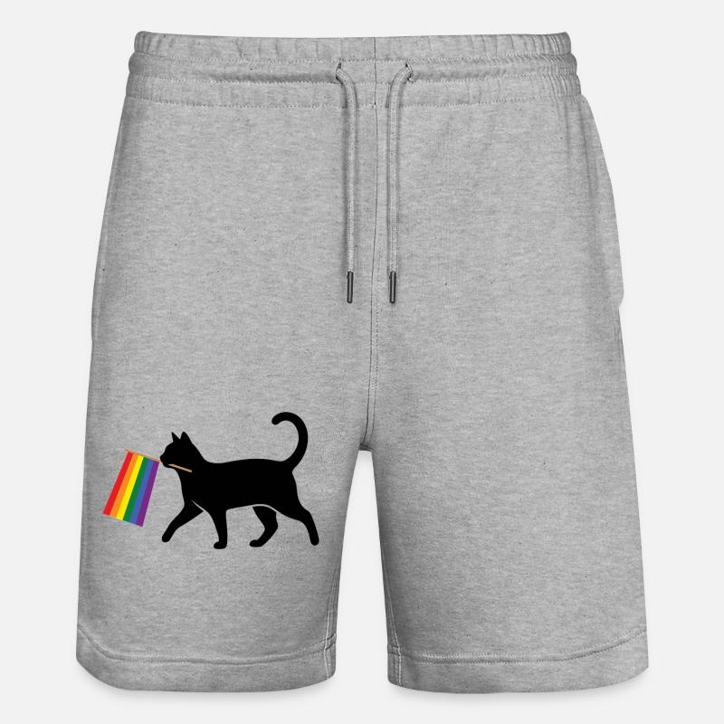 Pride Month LGBT – Ally Cat - Stanley/Stella Unisex Bio Joggingshorts Trainer - Grau meliert