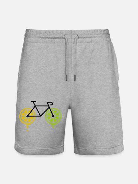 bike lemon - Stanley/Stella Trainer Unisex Organic Jogging Shorts - heather grey