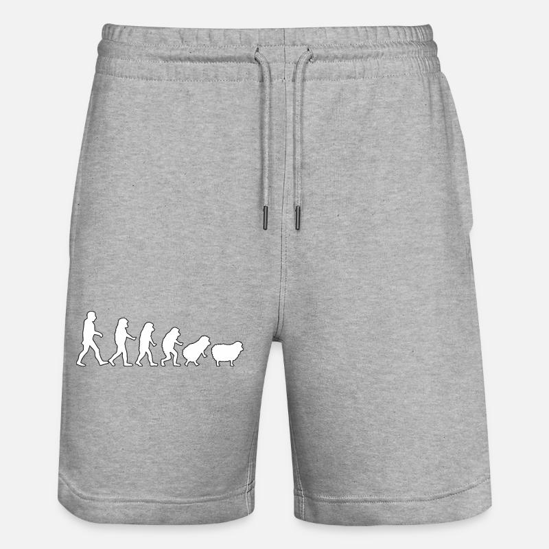 Evolution to Sheep: Herd Mindset - Stanley/Stella Trainer Unisex Organic Jogging Shorts - heather grey