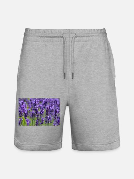 Lavender Field Dreamscape - Stanley/Stella Trainer Unisex Organic Jogging Shorts - heather grey