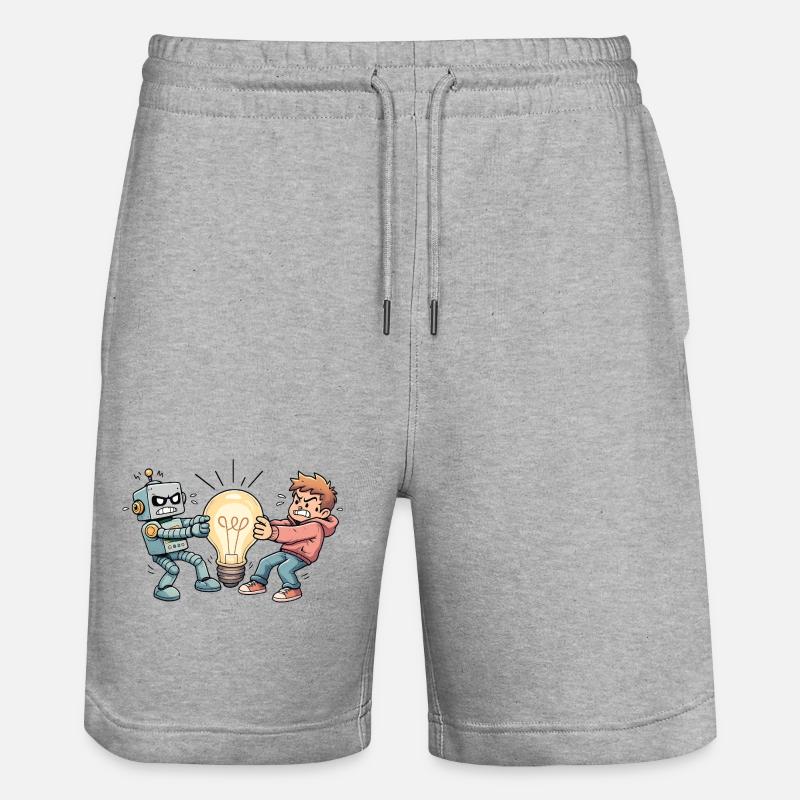 WhosIdea - Stanley/Stella Unisex Bio Joggingshorts Trainer - Grau meliert