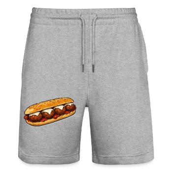 Barbecue à baguette - Short de jogging bio TRAINER Stanley/Stella unisexe - gris chiné - Devant - Nik (191cm) & Marisol (170cm)