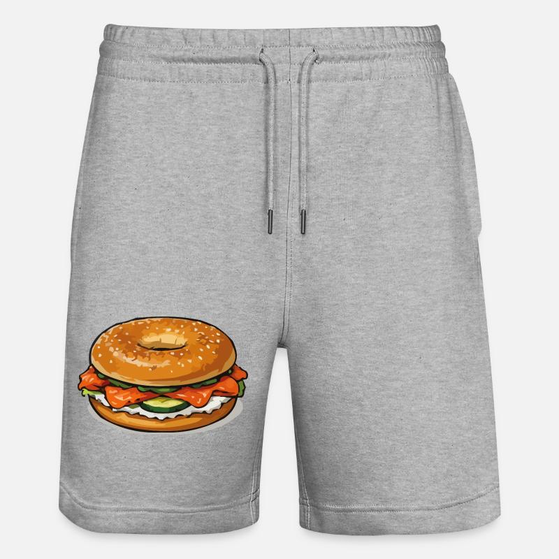 Bagel Pop Art Illustration - Short de jogging bio TRAINER Stanley/Stella unisexe - gris chiné