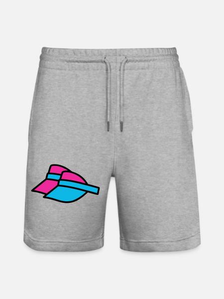 90er Sonnenblenden Retro Visor - Stanley/Stella Unisex Bio Joggingshorts Trainer  - Grau meliert