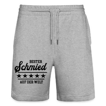 Schmied Bester Handwerker Schmiede Goldschmied - Stanley/Stella Unisex Bio Joggingshorts Trainer  - Grau meliert - Vorne - Nik (191cm) & Marisol (170cm)