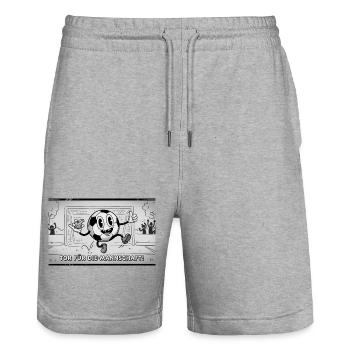 Fußballtor Cartoonjubel Teamgeist - Stanley/Stella Unisex Bio Joggingshorts Trainer  - Grau meliert - Vorne - Nik (191cm) & Marisol (170cm)