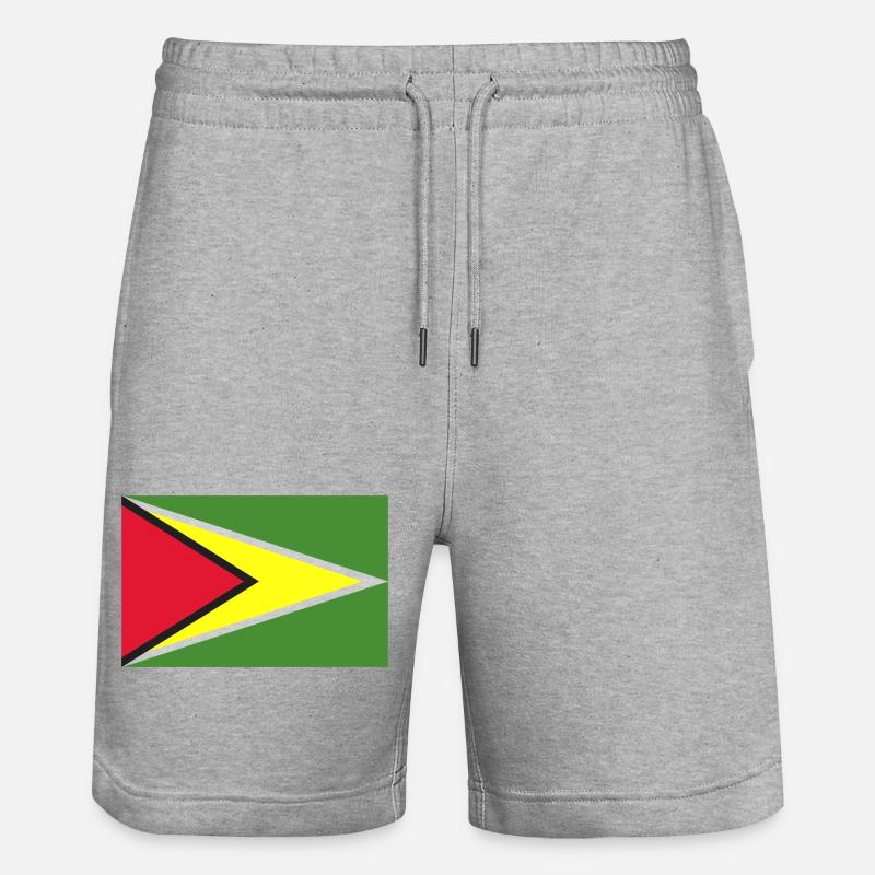 Drapeau du Guyana - Short de jogging bio TRAINER Stanley/Stella unisexe - gris chiné