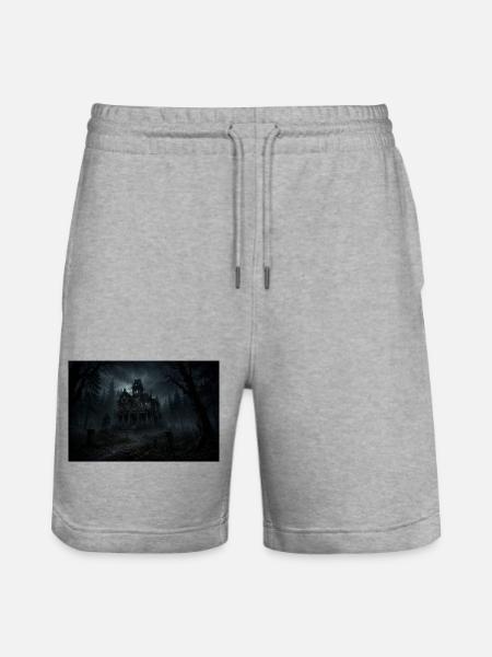 Geisterhaus im Nebelwald - Stanley/Stella Unisex Bio Joggingshorts Trainer - Grau meliert
