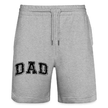 Dad Dad Father Father's Day Gift - Stanley/Stella Trainer Unisex Organic Jogging Shorts - heather grey - Front - Nik (191cm) & Marisol (170cm)