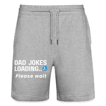 Dad Jokes Loading, please wait t-shirt - Stanley/Stella Trainer Unisex Organic Jogging Shorts - heather grey - Front - Nik (191cm) & Marisol (170cm)