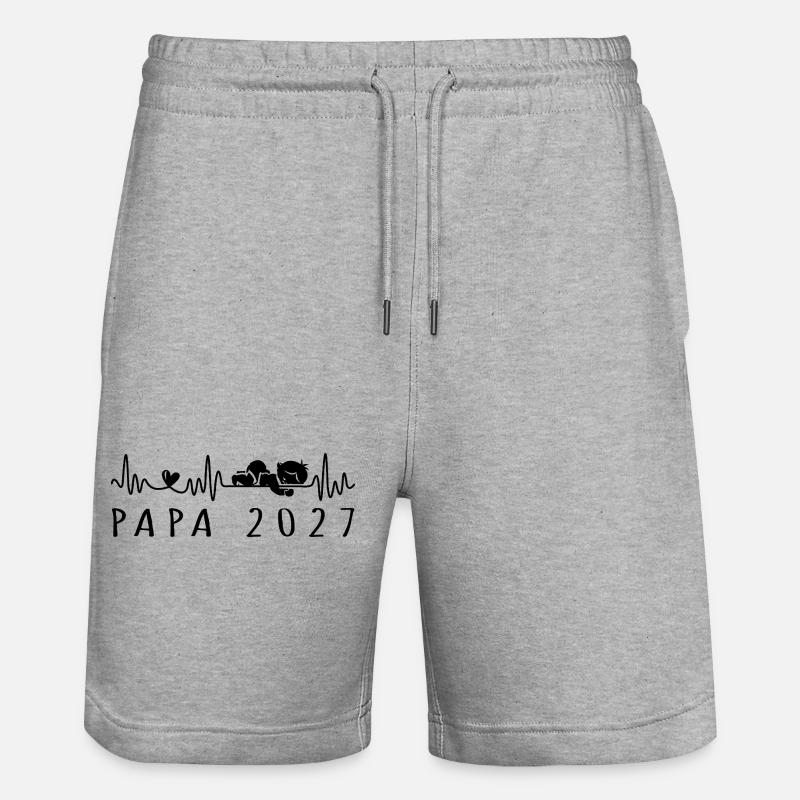 Future Dad 2027 Advertisement Grossesse - Stanley/Stella Trainer Unisex Organic Jogging Shorts - heather grey