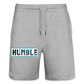 Humble Ocean Tropique Palmes - Short de jogging bio TRAINER Stanley/Stella unisexe - gris chiné - Devant - Nik (191cm) & Marisol (170cm)