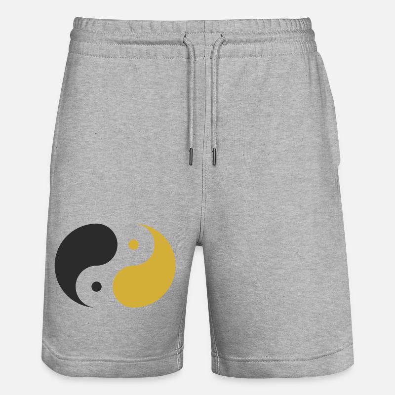 Yin & Yang - Stanley/Stella Trainer Unisex Organic Jogging Shorts - heather grey