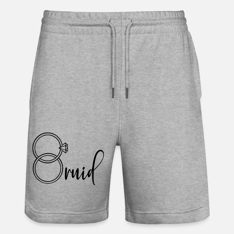 Bagues de fiançailles pour mariée - Short de jogging bio TRAINER Stanley/Stella unisexe - gris chiné