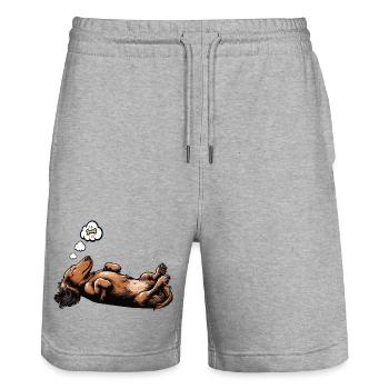 Langhaardackel Dackel Dackelhalter Teckel Tekkel - Stanley/Stella Unisex Bio Joggingshorts Trainer  - Grau meliert - Vorne - Nik (191cm) & Marisol (170cm)