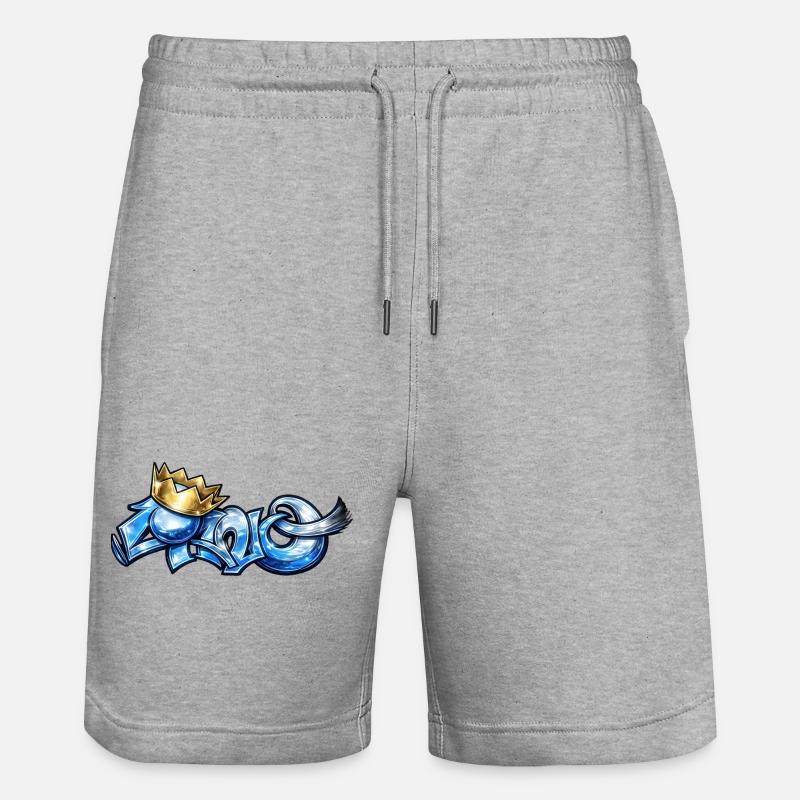 Cano-Blau - Stanley/Stella Unisex Bio Joggingshorts Trainer - Grau meliert